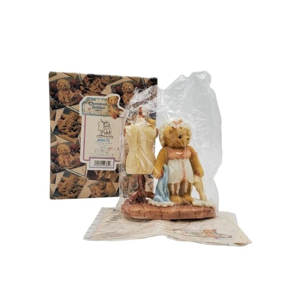 Cherished Teddies Sarah Girl Playing Dress Up Ltd Ed 308676 Figurine Seamstress - Picture 2 of 8